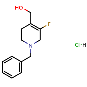 Chemical structure of (1-Benzyl-5-fluoro-1,2,3,6-tetrahydropyridin-4-yl)methanol hydrochloride , CAS 895578-01-5, AChemBlock Y224426