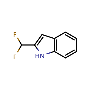 Chemical structure of 2-(difluoromethyl)-1H-indole , CAS 916914-03-9, AChemBlock Y224434