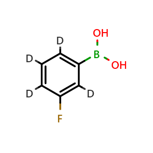 Chemical structure of (3-fluorophenyl)boronic acid-D4 , CAS 2241870-71-1, AChemBlock Y224442