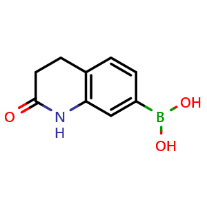 Chemical structure of 1,2,3,4-tetrahydro-2-oxoquinolin-7-yl-7-boronic acid , CAS 1691251-98-5, AChemBlock Y224443