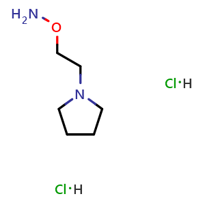 Chemical structure of O-(2-(pyrrolidin-1-yl)ethyl)hydroxylamine dihydrochloride , CAS 1194-14-5, AChemBlock Y224448