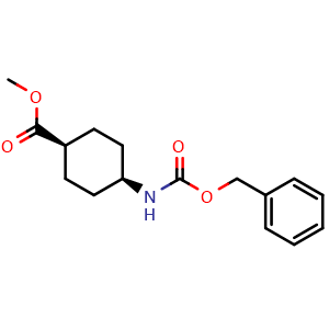 Chemical structure of (1s,4s)-methyl 4-(benzyloxycarbonylamino)cyclohexanecarboxylate , CAS 917022-25-4, AChemBlock Y224450