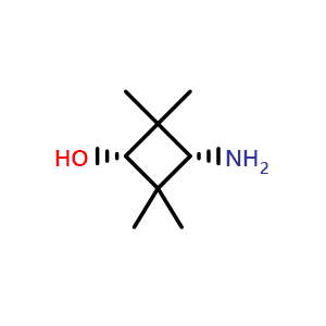 Chemical structure of cis-3-amino-2,2,4,4-tetramethylcyclobutanol , CAS 802564-28-9, AChemBlock Y224453