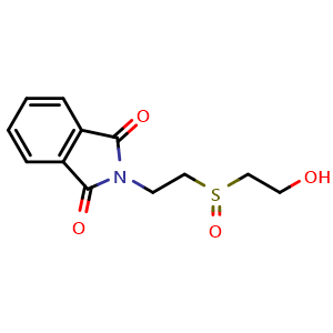 Chemical structure of 2-(2-((2-Hydroxyethyl)sulfinyl)ethyl)isoindoline-1,3-dione , CAS 81068-49-7, AChemBlock Y224466