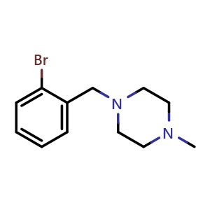Chemical structure of 1-[(2-Bromophenyl)methyl]-4-methylpiperazine , CAS 91560-85-9, AChemBlock Y224499