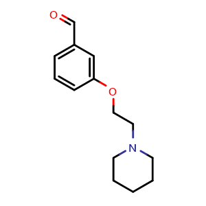 Chemical structure of 3-(2-Piperidin-1-yl-ethoxy)-benzaldehyde , CAS 81068-27-1, AChemBlock Y224505