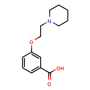Chemical structure of 3-(2-Piperidin-1-yl-ethoxy)-benzoic acid , CAS 765270-93-7, AChemBlock Y224507