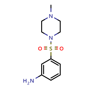 Chemical structure of 1-(3-Aminophenylsulfonyl)-4-methylpiperazine , CAS 436095-35-1, AChemBlock Y224511