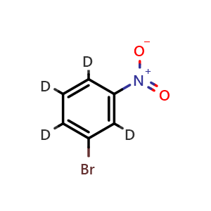 Chemical structure of 1-bromo-3-nitrobenzene-D4 , CAS 81395-16-6, AChemBlock Y224520