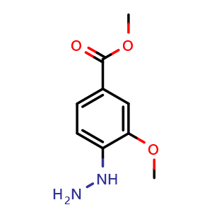 Chemical structure of Methyl 4-hydrazinyl-3-methoxybenzoate , CAS 952285-55-1, AChemBlock Y224525
