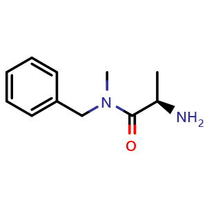 Chemical structure of (2R)-2-Amino-N-methyl-N-(phenylmethyl)propanamide , CAS 1035217-17-4, AChemBlock Y224530