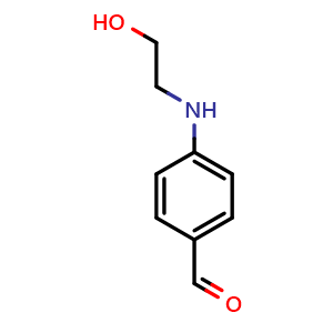 Chemical structure of 4-(2-Hydroxy-ethylamino)-benzaldehyde , CAS 855525-78-9, AChemBlock Y224536