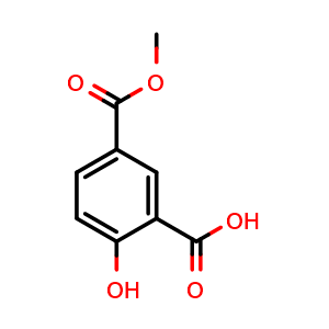 Chemical structure of 5-(methoxycarbonyl)-2-hydroxybenzoic acid , CAS 79128-78-2, AChemBlock Y224537