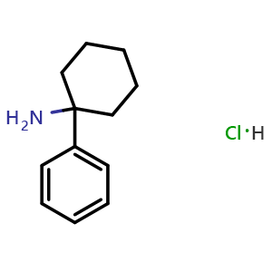 Chemical structure of 1-Phenylcyclohexylamine hydrochloride , CAS 1934-71-0, AChemBlock Y224538
