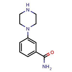 Chemical structure of 3-(piperazin-1-yl)benzamide , CAS 127201-39-2, AChemBlock Y224541