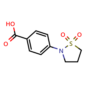 Chemical structure of 4-(1,1-Dioxidoisothiazolidin-2-yl)benzoic acid , CAS 52962-52-4, AChemBlock Y224543