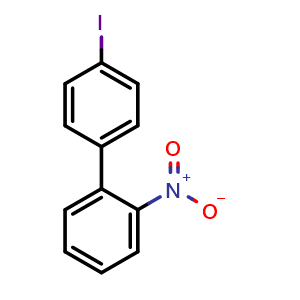 Chemical structure of 4'-iodo-2-nitro-1,1'-biphenyl , CAS 2499-77-6, AChemBlock Y224548