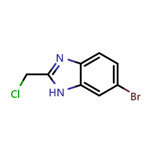 Chemical structure of 6-Bromo-2-chloromethyl-1H-benzoimidazole , CAS 1740-88-1, AChemBlock Y224558
