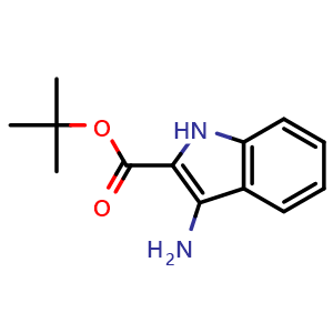 Chemical structure of 3-Amino-1H-indole-2-carboxylic acid tert-butyl ester , CAS 165107-89-1, AChemBlock Y224563
