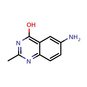 Chemical structure of 6-Amino-2-methyl-quinazolin-4-ol , CAS 17329-24-7, AChemBlock Y224577
