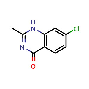 Chemical structure of 7-Chloro-2-methyl-1H-quinazolin-4-one , CAS 7012-88-6, AChemBlock Y224579