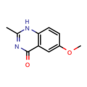 Chemical structure of 6-Methoxy-2-methyl-1H-quinazolin-4-one , CAS 51413-71-9, AChemBlock Y224581