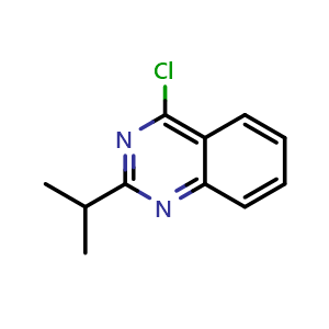Chemical structure of 4-Chloro-2-isopropyl-quinazoline , CAS 38154-42-6, AChemBlock Y224582