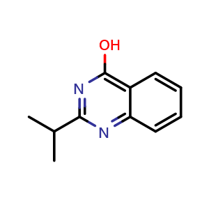 Chemical structure of 2-Isopropyl-quinazolin-4-ol , CAS 13182-64-4, AChemBlock Y224583
