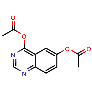 Chemical structure of 4,6-Quinazolinediol diacetate , CAS 2517391-19-2, AChemBlock Y224584