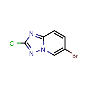Chemical structure of 6-bromo-2-chloro-[1,2,4]triazolo[1,5-a]pyridine , CAS 1260667-73-9, AChemBlock Y224588