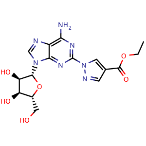 ethyl 1-(6-amino-9-((2R,3R,4S,5R)-3,4-dihydroxy-5-(hydroxymethyl)tetrahydrofuran-2-yl)-9H-purin-2-yl)-1H-pyrazole-4-carboxylate