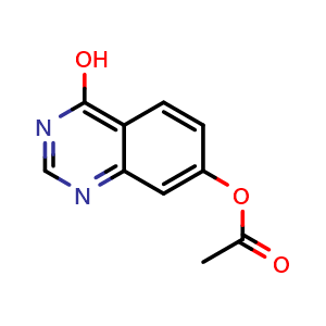 Chemical structure of 4-hydroxyquinazolin-7-yl acetate , CAS 179246-13-0, AChemBlock Y224598