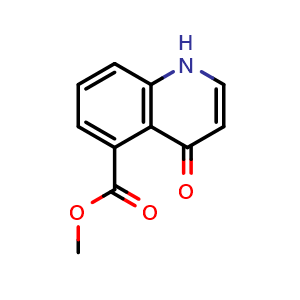 Chemical structure of methyl 4-oxo-1,4-dihydroquinoline-5-carboxylate , CAS 1018812-87-7, AChemBlock Y224601