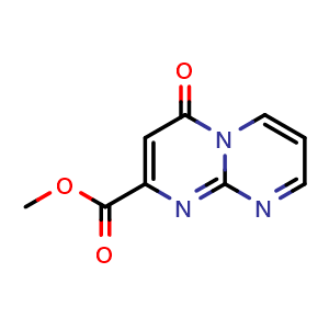 Chemical structure of Methyl 4-oxo-4H-pyrimido[1,2-a]pyrimidine-2-carboxylate , CAS 118450-85-4, AChemBlock Y224611