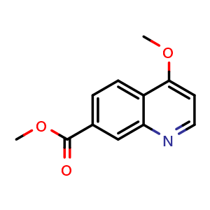 Chemical structure of Methyl 4-methoxy-7-quinolinecarboxylate , CAS 55316-99-9, AChemBlock Y224615