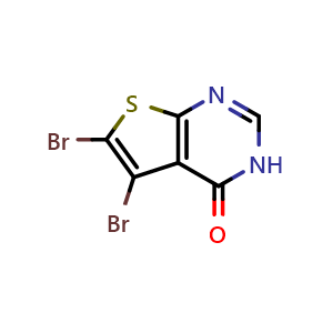 Chemical structure of 5,6-dibromothieno[2,3-d]pyrimidin-4(1H)-one , CAS 1239460-82-2, AChemBlock Y224621