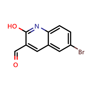 Chemical structure of 6-bromo-2-hydroxyquinoline-3-carbaldehyde , CAS 73568-45-3, AChemBlock Y224629