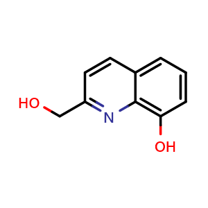 Chemical structure of 2-(hydroxymethyl)quinolin-8-ol , CAS 17018-82-5, AChemBlock Y224636