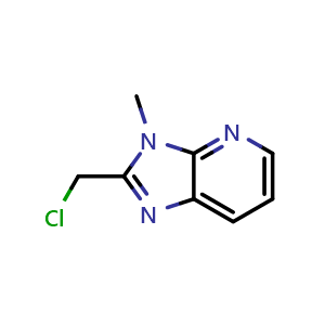 Chemical structure of 2-(chloromethyl)-3-methyl-3H-imidazo[4,5-b]pyridine , CAS 1092697-36-3, AChemBlock Y224640