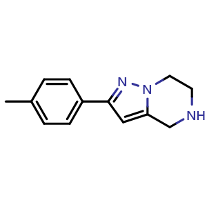 Chemical structure of 4,5,6,7-tetrahydro-2-p-tolylpyrazolo[1,5-a]pyrazine , CAS 1250443-99-2, AChemBlock Y224641