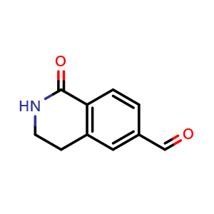Chemical structure of 1,2,3,4-tetrahydro-1-oxoisoquinoline-6-carbaldehyde , CAS 879887-26-0, AChemBlock Y224643