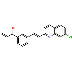 Chemical structure of (E)-1-(3-(2-(7-chloroquinolin-2-yl)vinyl)phenyl)prop-2-en-1-ol , CAS 149968-10-5, AChemBlock Y224663