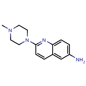 Chemical structure of 2-(4-methylpiperazin-1-yl)quinolin-6-amine , CAS 1155126-78-5, AChemBlock Y224676