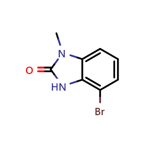 Chemical structure of 4-bromo-1-methyl-1,3-dihydro-2H-benzo[d]imidazol-2-one , CAS 1240593-33-2, AChemBlock Y224686