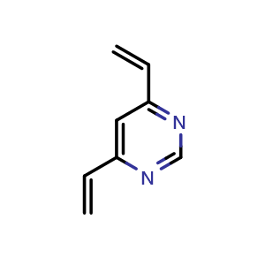 Chemical structure of 4,6-divinylpyrimidine , CAS 169327-63-3, AChemBlock Y224704