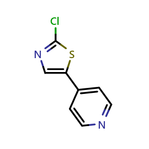Chemical structure of 4-(2-Chloro-thiazol-5-yl)-pyridine , CAS 959986-22-2, AChemBlock Y224716