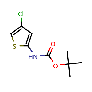 Chemical structure of tert-butyl (4-chlorothiophen-2-yl)carbamate , CAS 1936334-08-5, AChemBlock Y224728