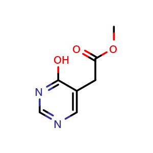 Chemical structure of methyl 2-(4-hydroxypyrimidin-5-yl)acetate , CAS 1092284-68-8, AChemBlock Y224731