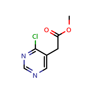 Chemical structure of methyl 2-(4-chloropyrimidin-5-yl)acetate , CAS 1261740-70-8, AChemBlock Y224732