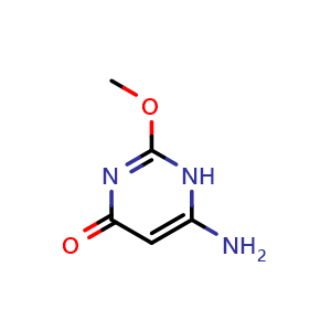 Chemical structure of 6-amino-2-methoxypyrimidin-4(1H)-one , CAS 52386-29-5, AChemBlock Y224743